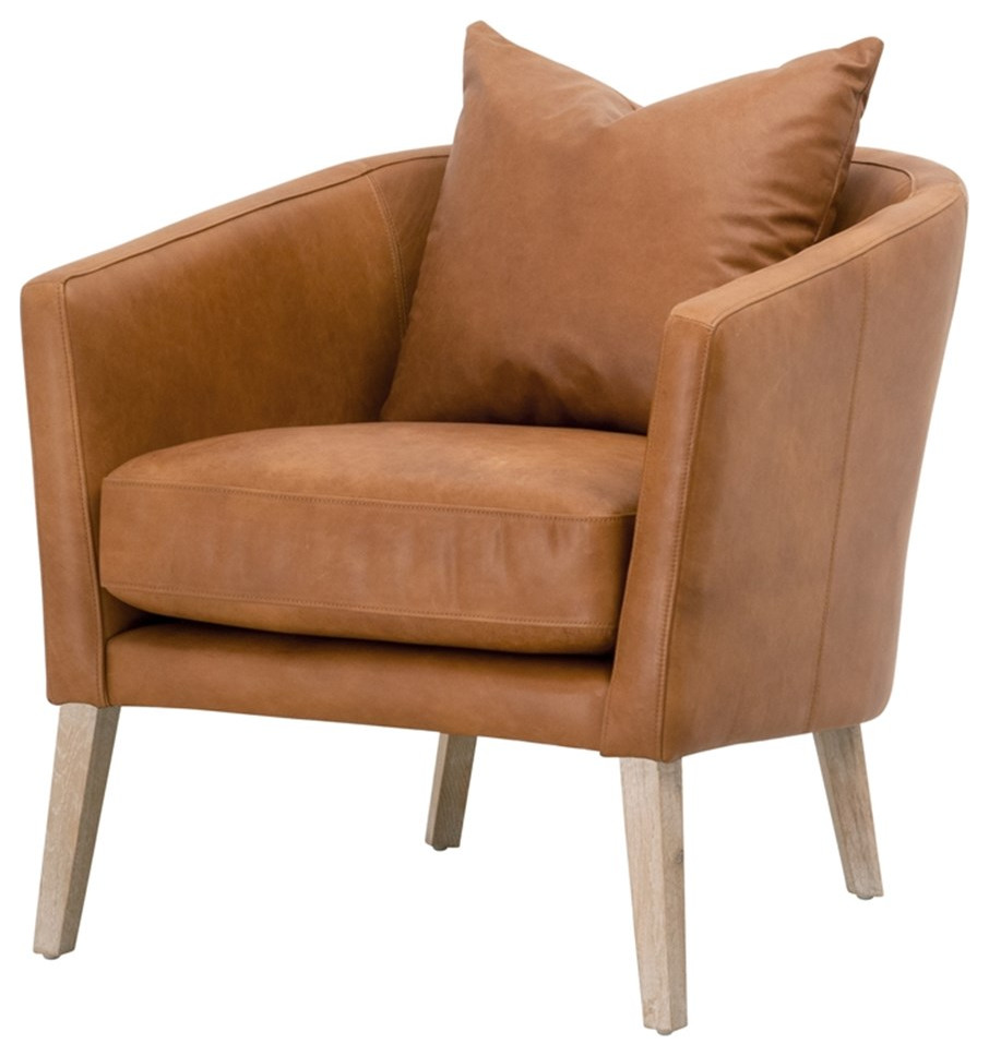 Star International Furniture Stitch  ampHand Gordon Leather Club Chair in Brown   Transitional   Armchairs And Accent Chairs   by Homesquare  Houzz