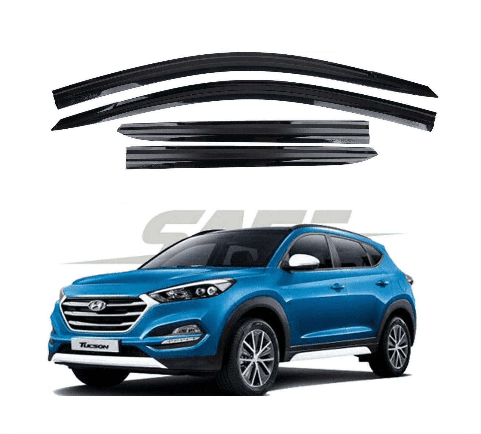 Smoke Side Window Deflectors Rain Guards Sun Visors for 2016-2020 Hyundai Tucson