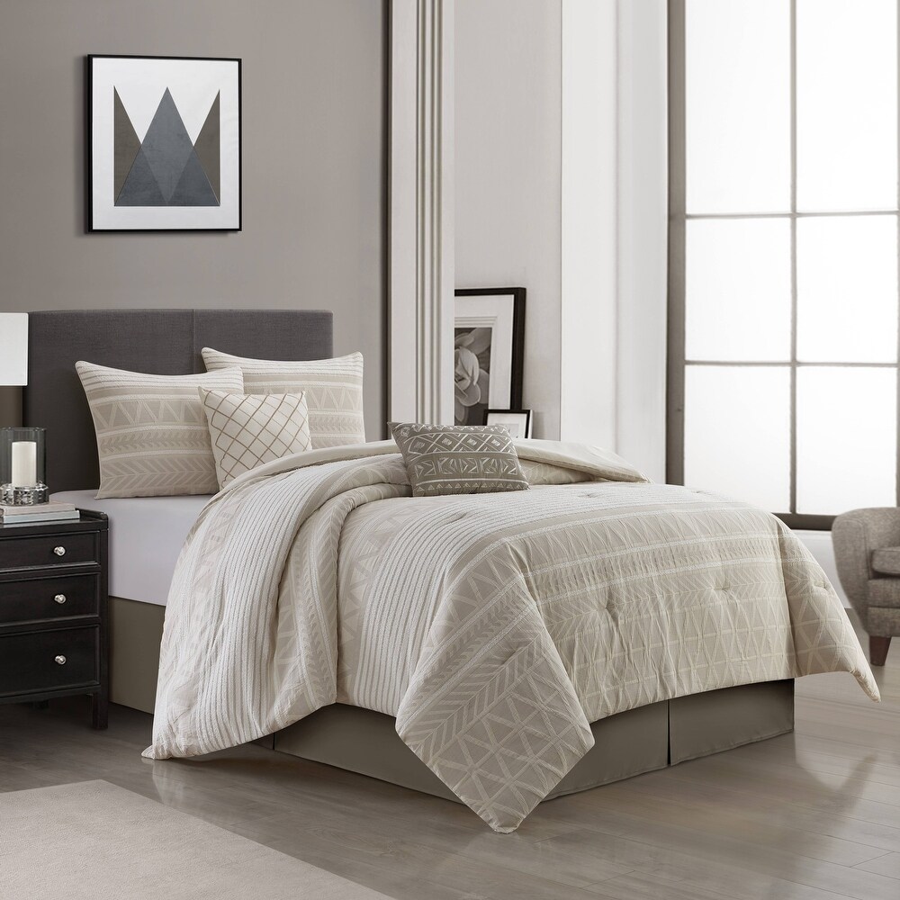 Grand Avenue Athena 6 Piece Contemporary Geometric Comforter Set