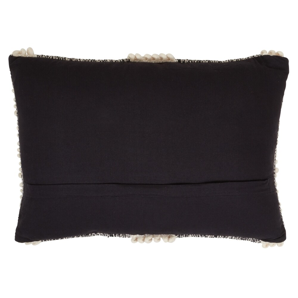 Throw Pillow With Pom Pom Stripe Design