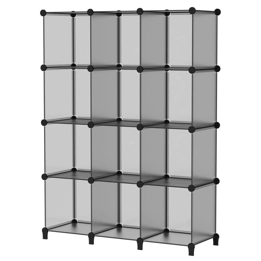 47.2 in. H x 37.6 in. W x 11.8 in. D Gray Plastic 12- Cube Organizer cube-224