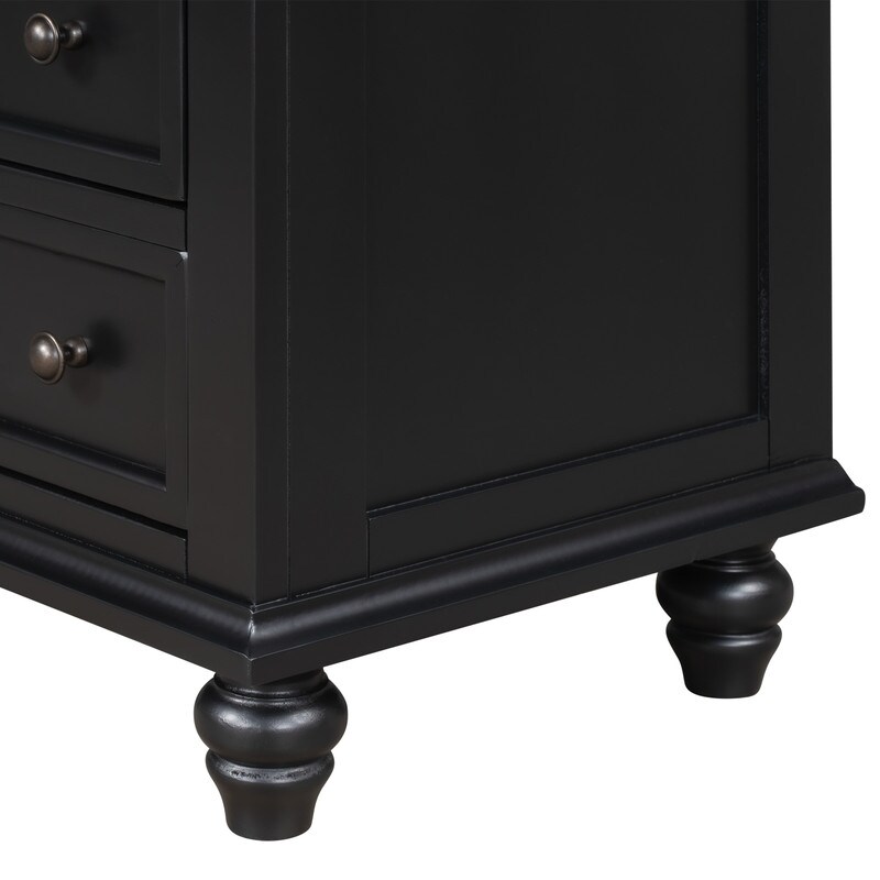 3 Drawer Storage Wood Cabinet Nightstand with Pull out Tray