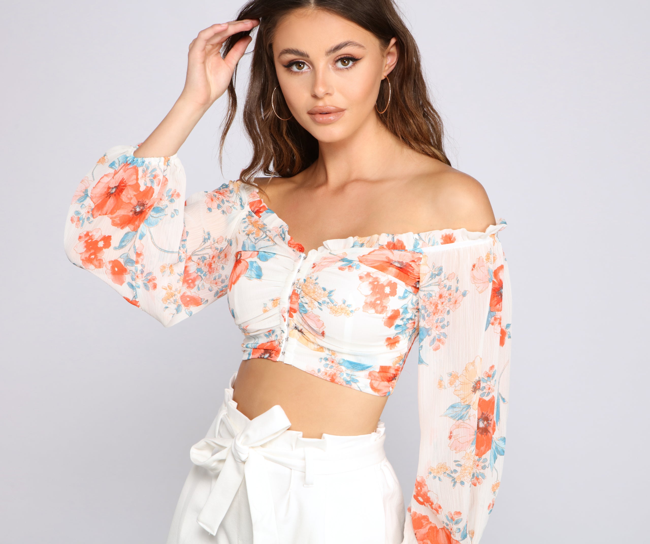 Fresh Floral Chiffon Corset Top