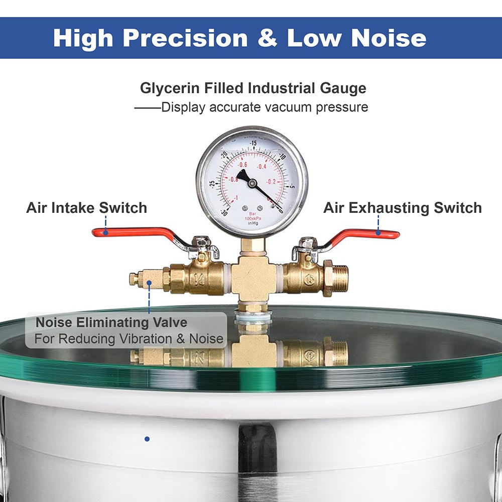 5-Gal Vacuum Degassing Chamber Stainless Steel