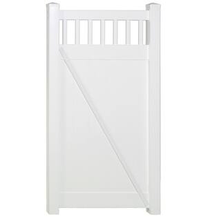 Weatherables Mason 3.7 ft. W x 6 ft. H White Vinyl Privacy Fence Gate Kit SWPR-CT-6X44.5