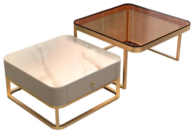 Gold/Black Nordic Coffee Table For Living Room   Modern   Coffee Table Sets   by Miron Demid LLC  Houzz