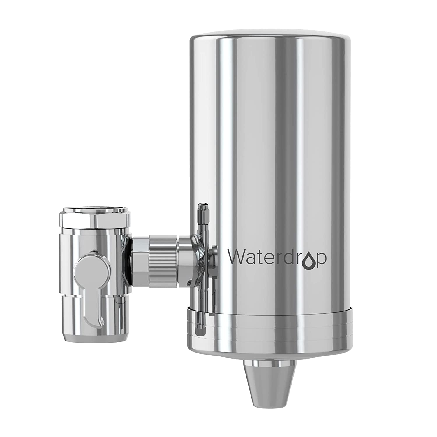 Waterdrop WD-FC-06 NSF Certified Stainless-Steel Faucet Water Filter, Carbon Block Water Filtration System, Tap Water Filter, Reduces Chlorine, Heavy Metals and Bad Taste (1 Filter Included)