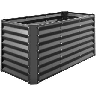 Best Choice Products 4 ft. x 2 ft. x 2 ft. Charcoal Outdoor Steel Raised Garden Bed Planter Box for Vegetables Flowers Herbs SKY6637