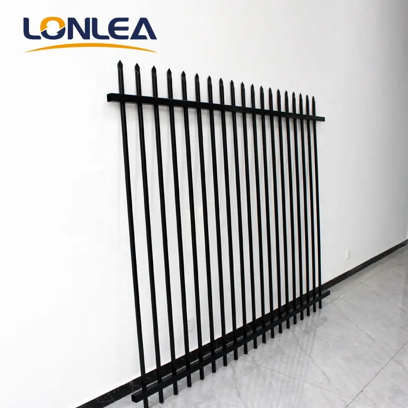 Home Garden Ornamental Black Decorative Metal Wrought Iron Steel Fence