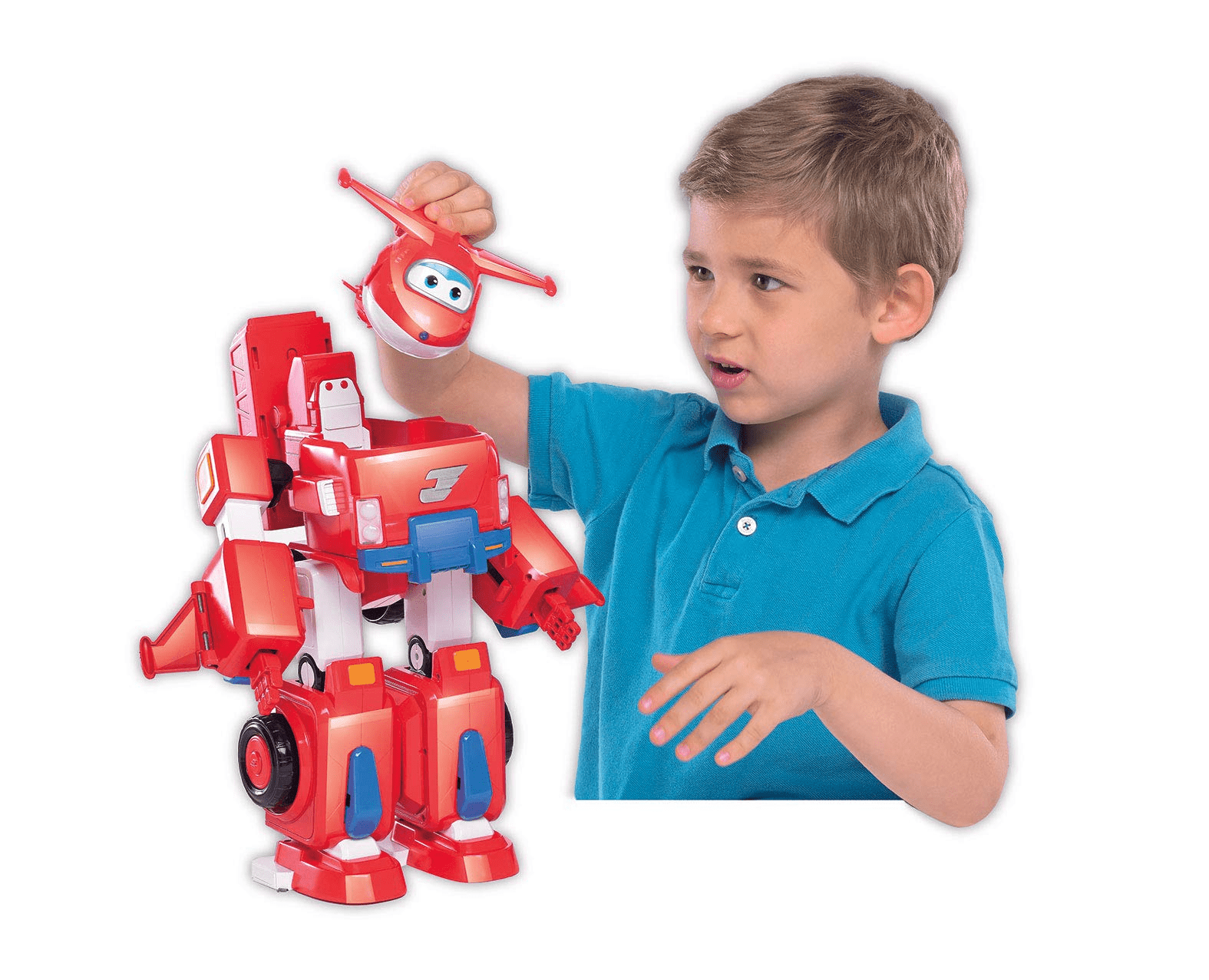 Super Wings - 14 Transforming Jett's Super Robot Airplane Toys Vehicle Action Figure | Plane to Robot | Preschool Toy for 3 4 5 Year Old Boys and Girls | Birthday Gifts for Kids | Lights and Sounds