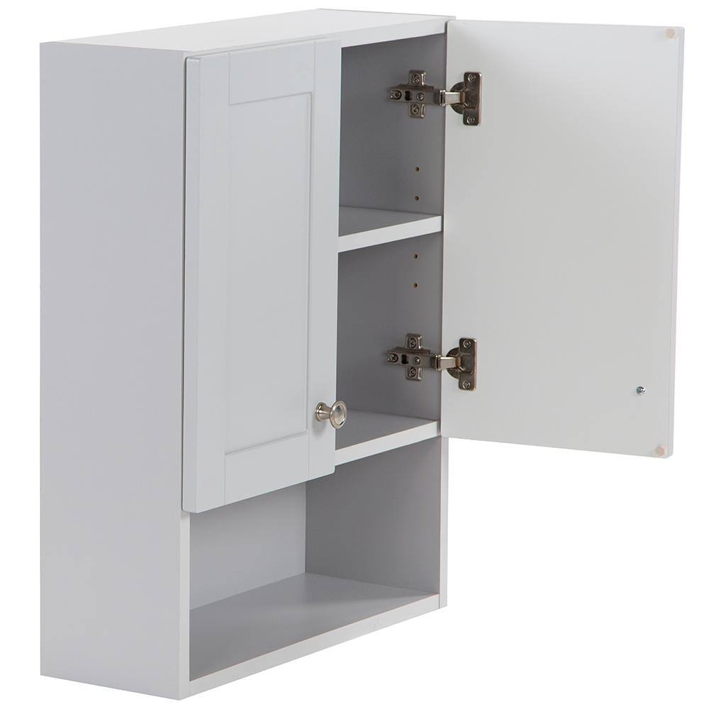 Glacier Bay Lancaster 20.5 in. W x 7.7 in. D x 25.6 in. H Surface-Mount Shaker Bathroom Storage Wall Cabinet in Pearl Gray LCOJ25-PG