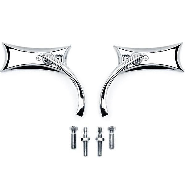 Chrome Twisted Motorcycle Mirrors Bolt Adapters Compatible with Harley Davidson Softail FXSTI Custom