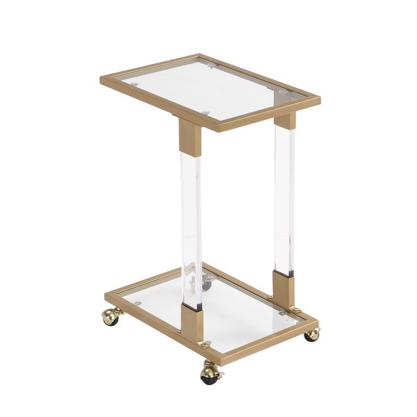 Acrylic Square Table with Metal Base