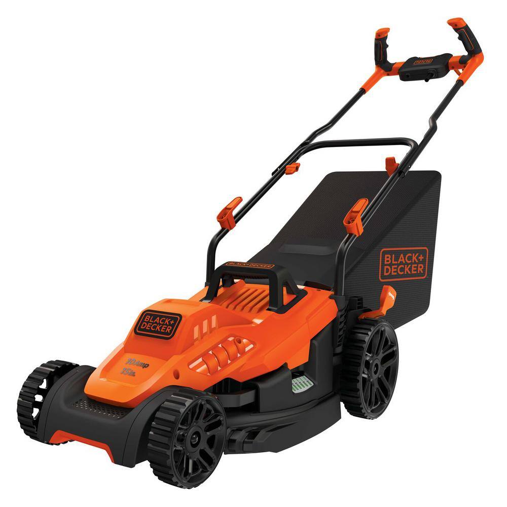 BLACK+DECKER 15 in. 10 AMP Corded Electric Walk Behind Push Lawn Mower BEMW472BH