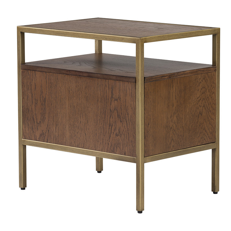 WILLINGHAM Bedside Table - Brass & Wood