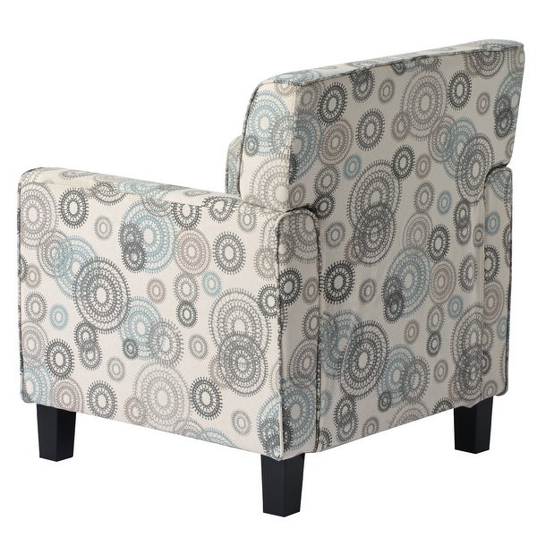 Linen Upholstered Accent Armchair with Tapered Solid Wood Legs and Square Arm