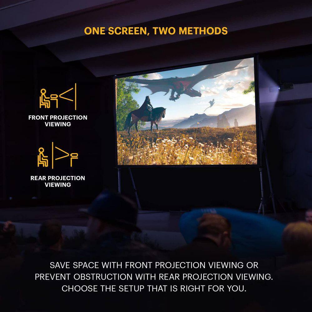 Kodak 120 in. Projector Screen Portable Projector Screen and Stand with Carry Bag RODPJSFFSG120