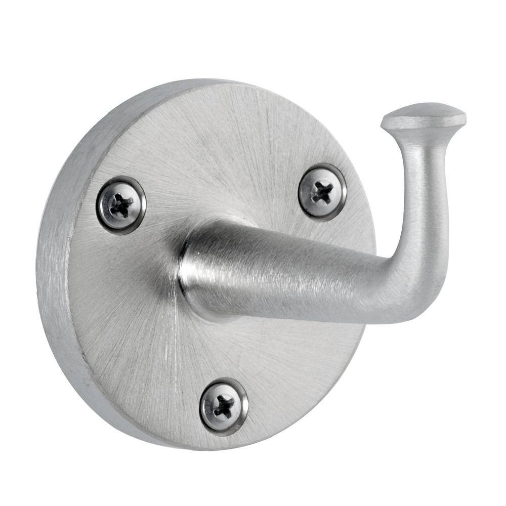 Single Heavy-Duty Robe Hook with Exposed Mounting in Satin Nickel B-211