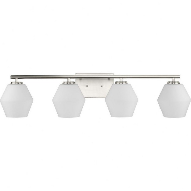 Progress Lighting Copeland 4 light Brushed Nickel Vanity Light With Opal Glass Shades