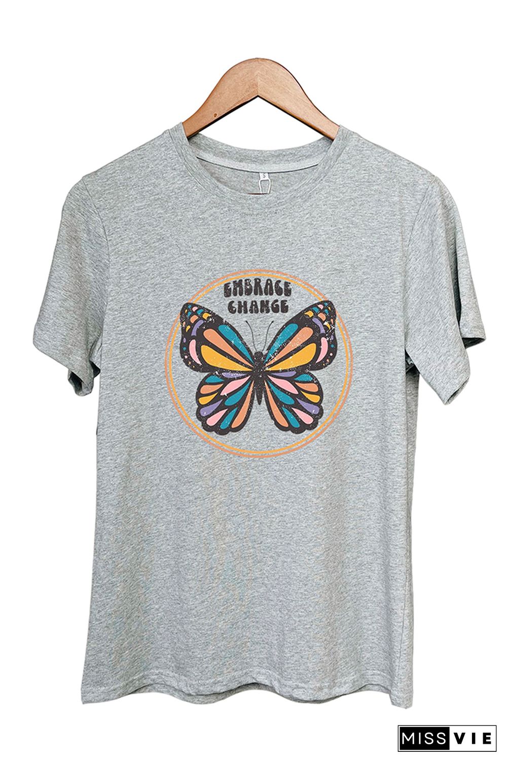 Rock, Boho, Butterfly Print Short Sleeve Graphic Tee Wholesale