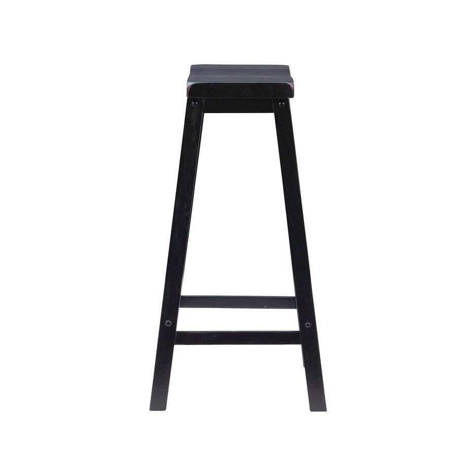 Laurell Backless Rustic Farmhouse Saddle Bar Stool