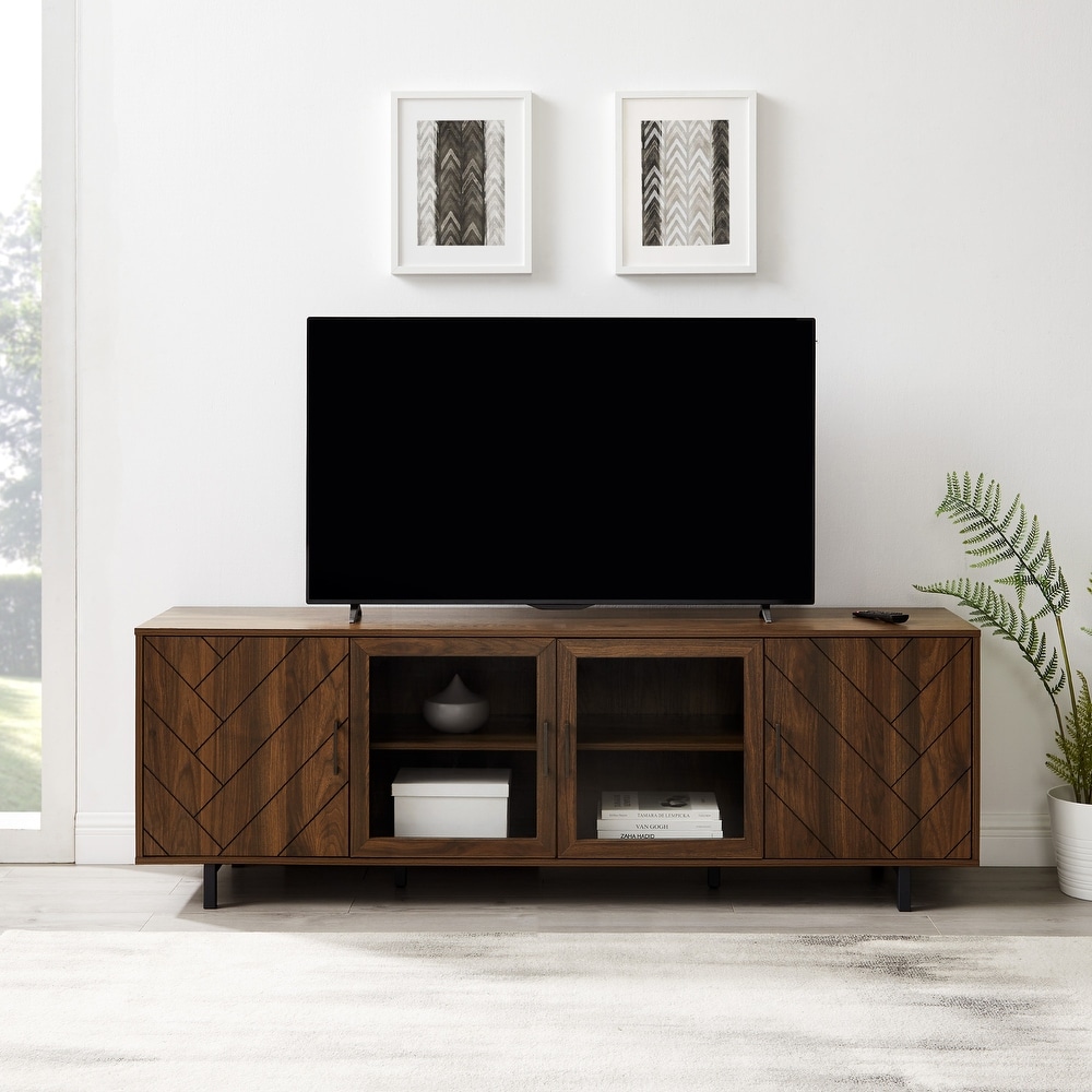 Middlebrook 70 Inch 4 Door Herringbone TV Stand