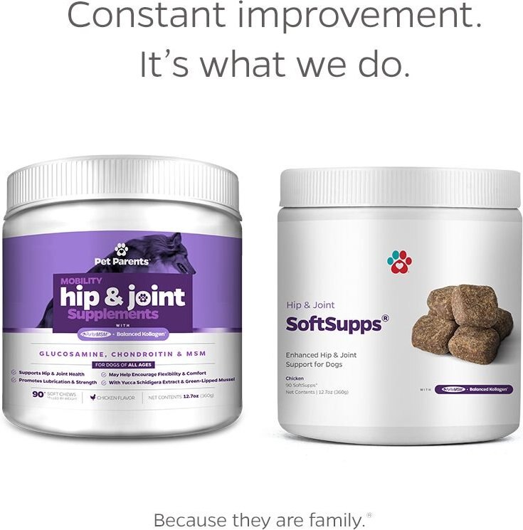 Pet Parents Hip and Joint SoftSupps Mobility Hip and Joint Dog Supplement， 90 count