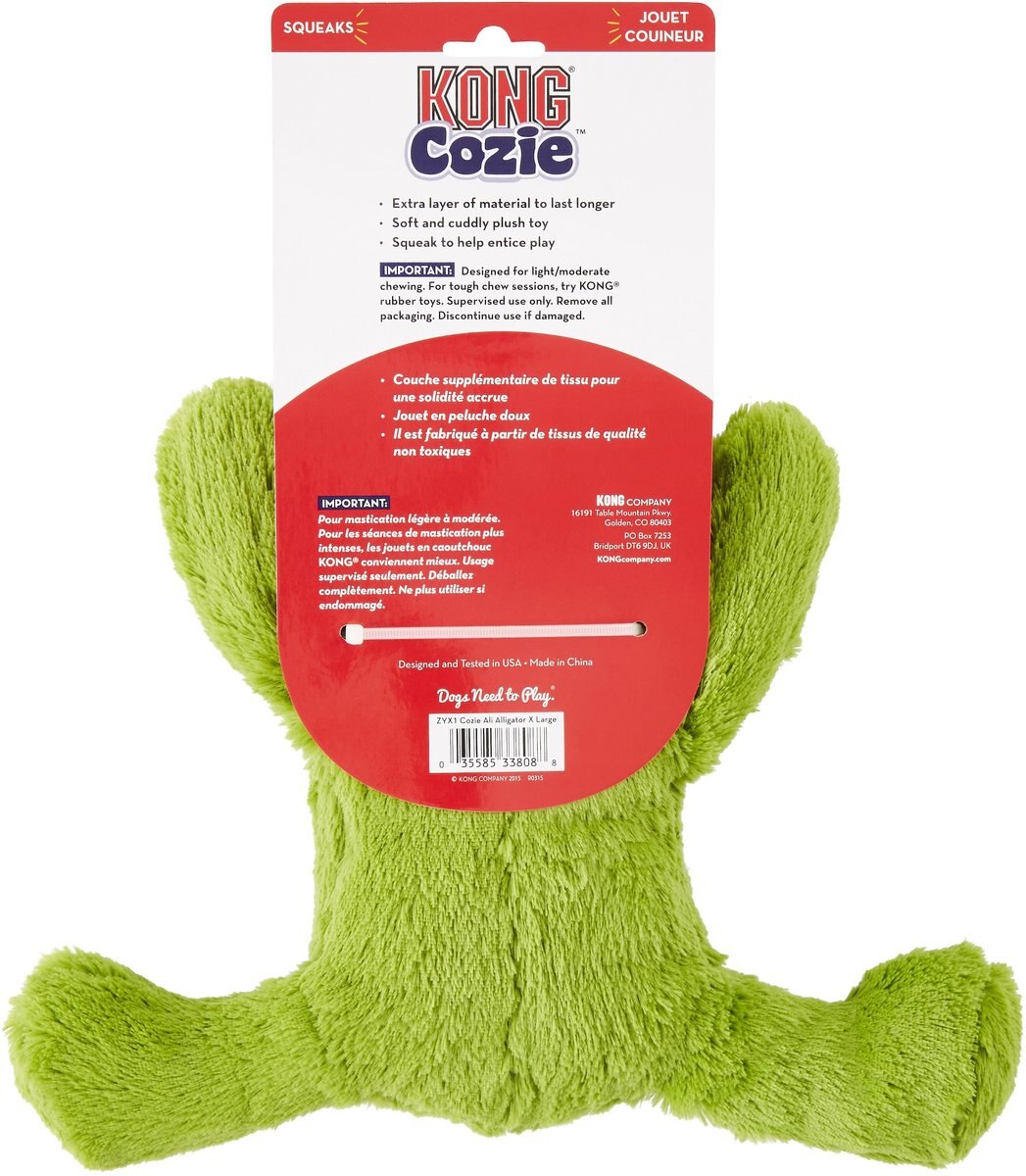 KONG Cozie Ali the Alligator Dog Toy