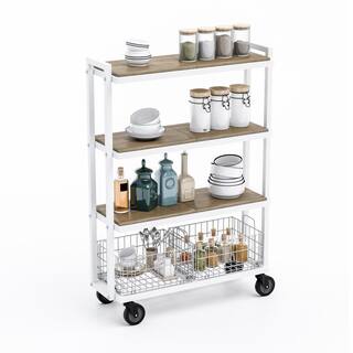 Atlantic 4-Tier Steel Cart System Wide in White 23350331