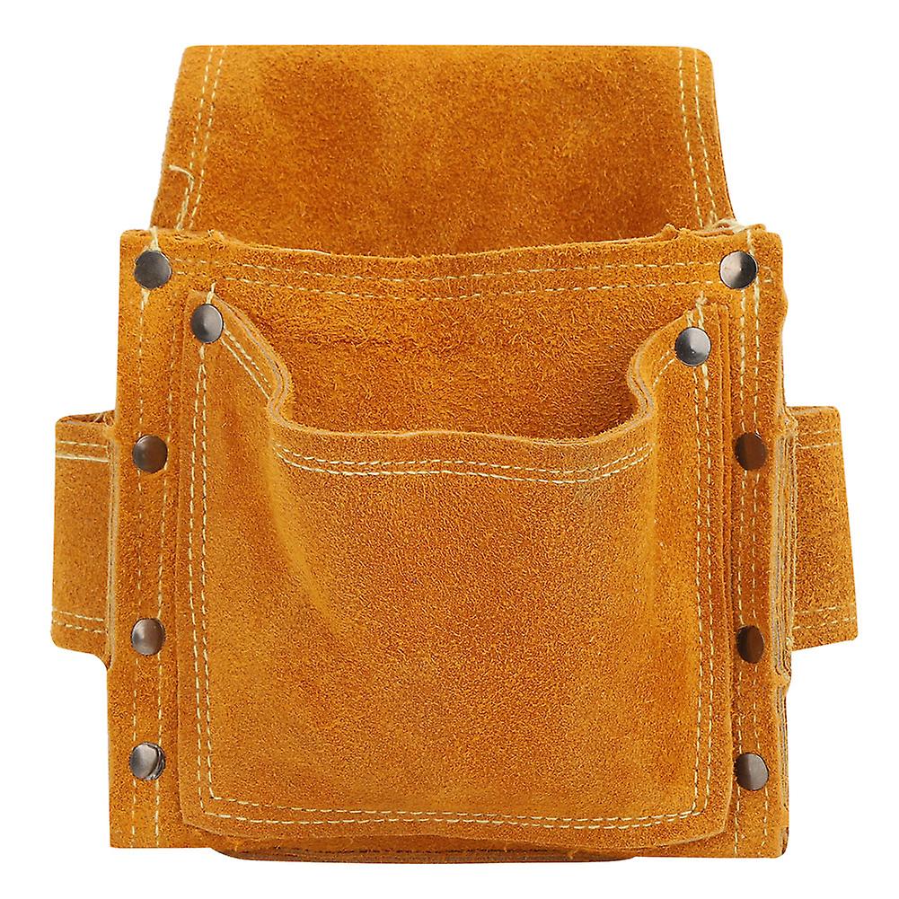 Tool Waist Bag Multifunctional Wearable Thickened Cowhide Hardware Tool Storage Toolkit