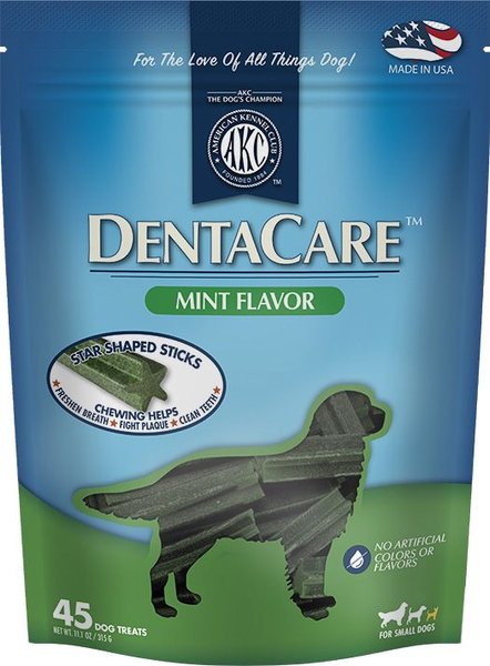 American Kennel Club Dentacare Mint Flavor Dental Dog Treats， 45 count， Small