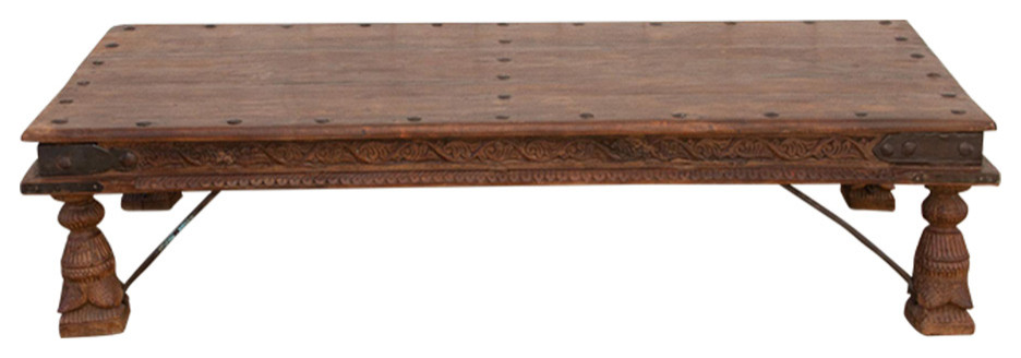 Antique Rustic Takhat Teak Coffee Table   Eclectic   Coffee And Accent Tables   by De cor  Houzz