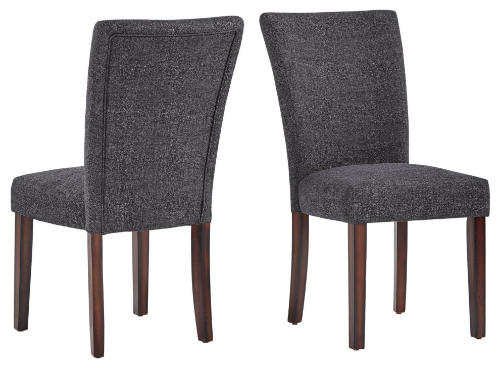 Set of 2 Dining Chair  Cushioned Fabric Seat  ampComfortable Padded Back   Transitional   Dining Chairs   by Decor Love  Houzz