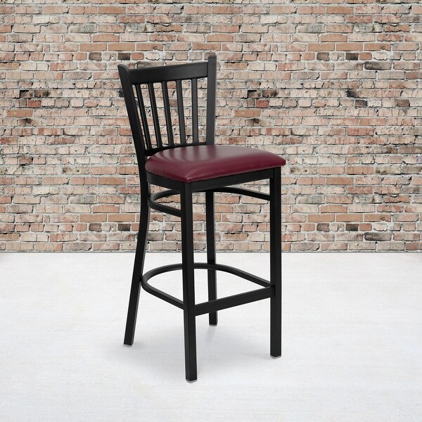 2 Pack Vertical Back Metal Restaurant Barstool