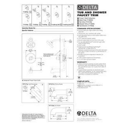 Delta Trinsic MonitorA A A A 14 Series Tub Trim in Stainless