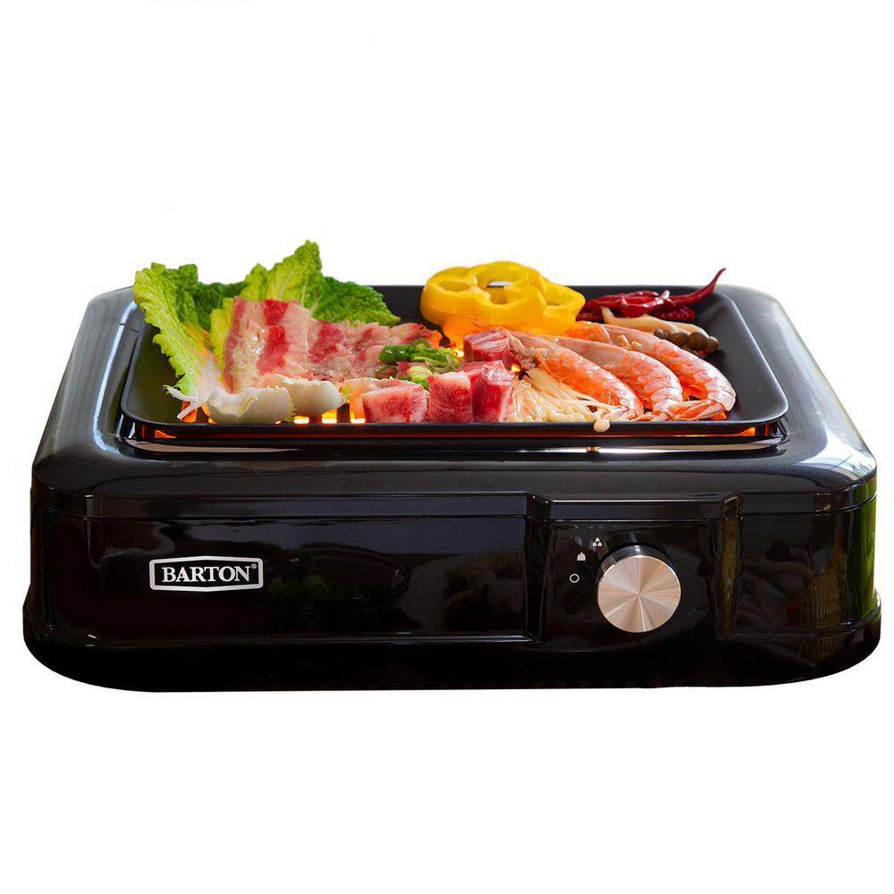 Barton 1650-Watt in Black with Drip-Tray Electric Smokeless Infrared Indoor Grill 99935-H1