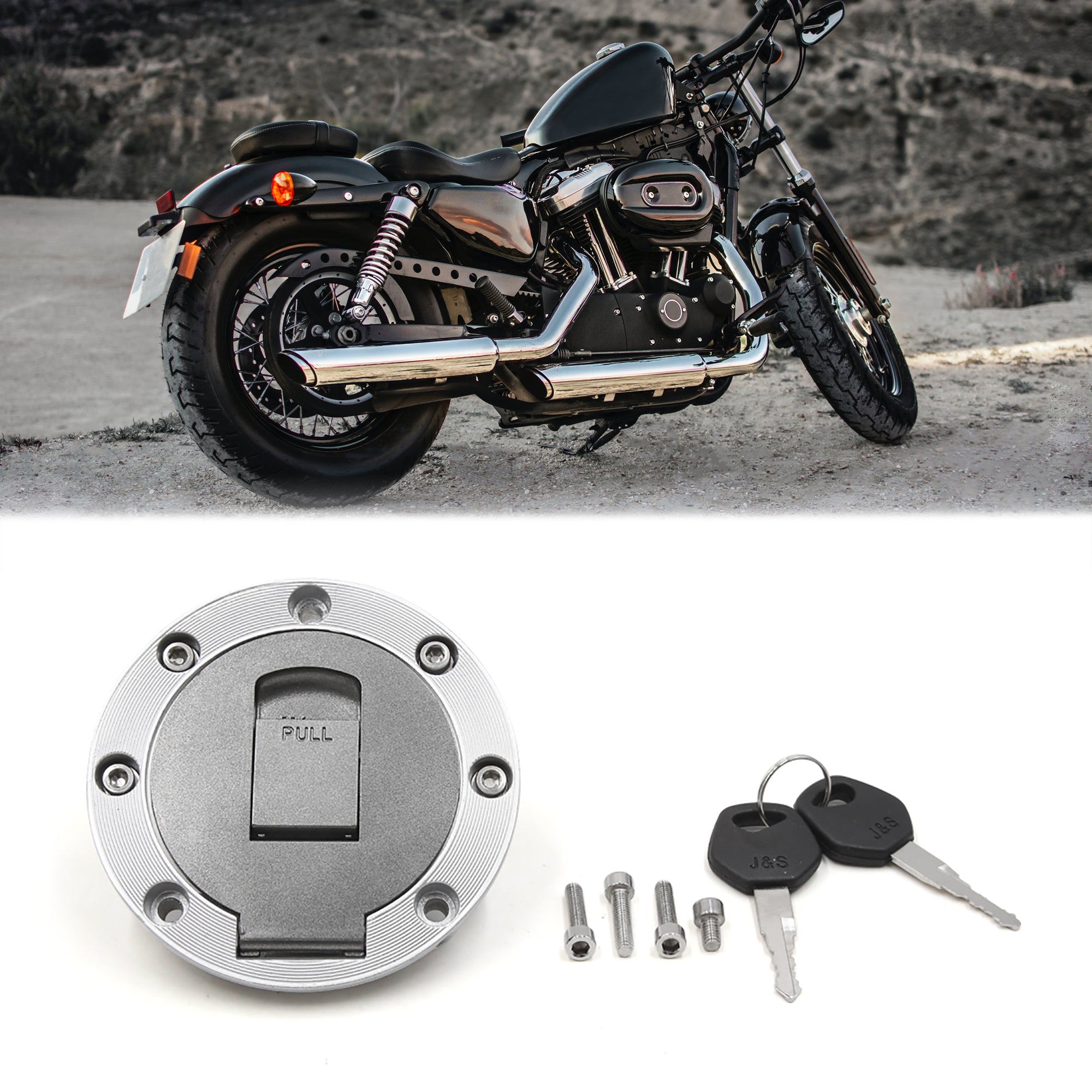 Unique Bargains 105mm Diameter Metal Motorcycle Fuel Tank Gas Cap Cover w 2 Keys for ZB