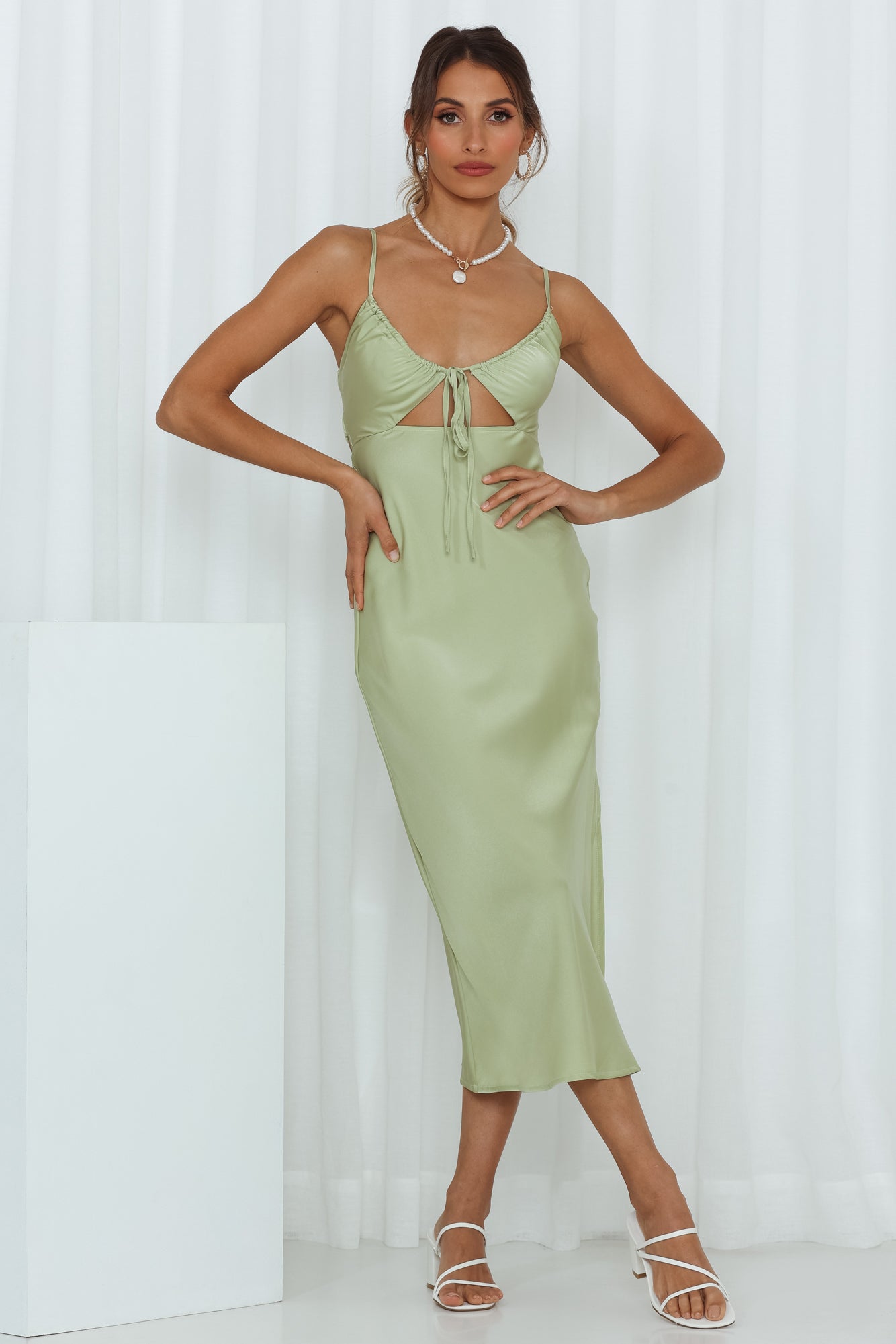 Not Your World Midi Dress Green