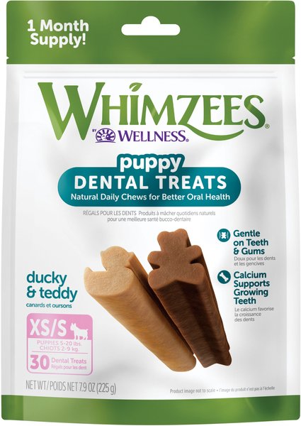 WHIMZEES Dental X-Small and Small Breed Puppy Dog Treats， 30 count