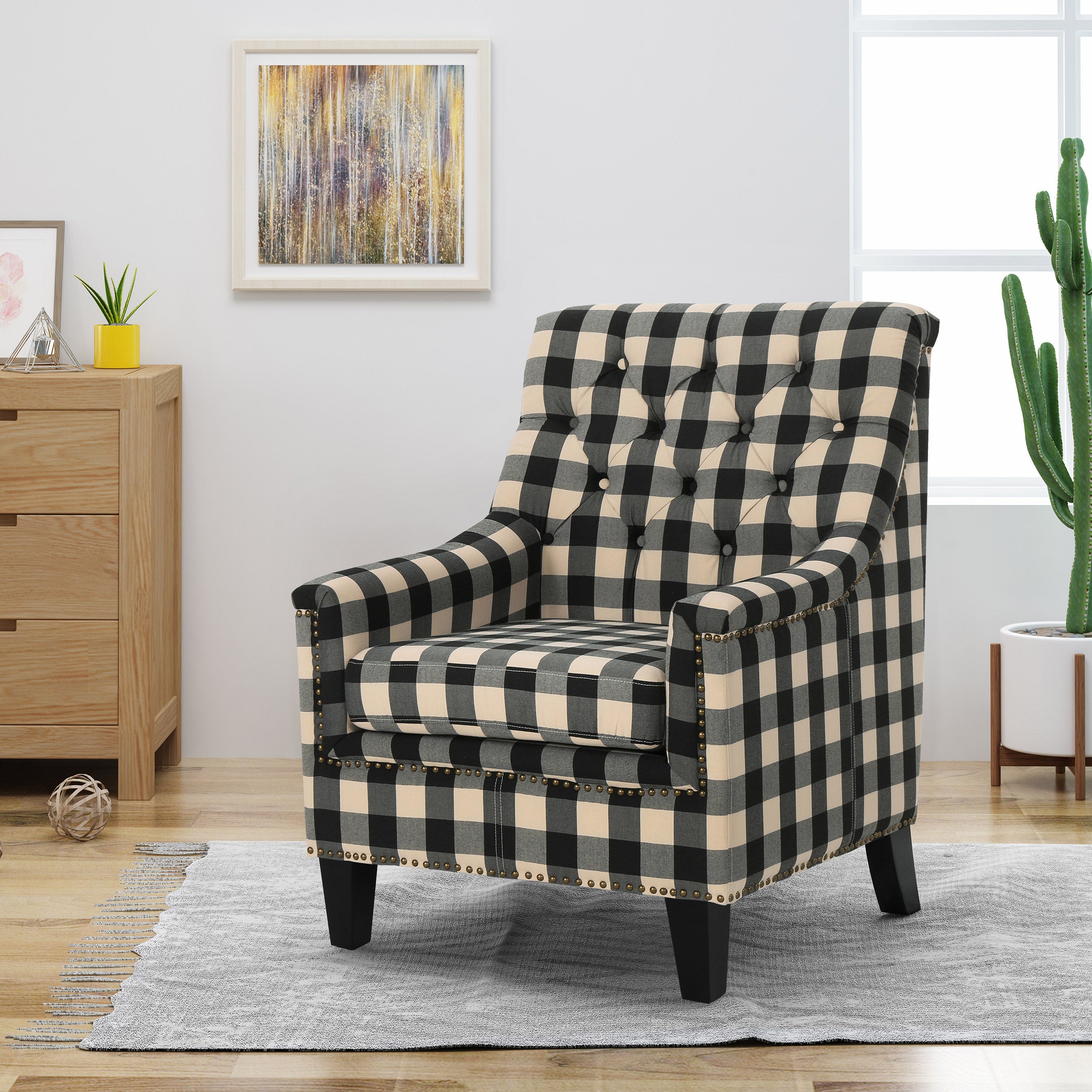 Paul Fabric Tufted Club Chair