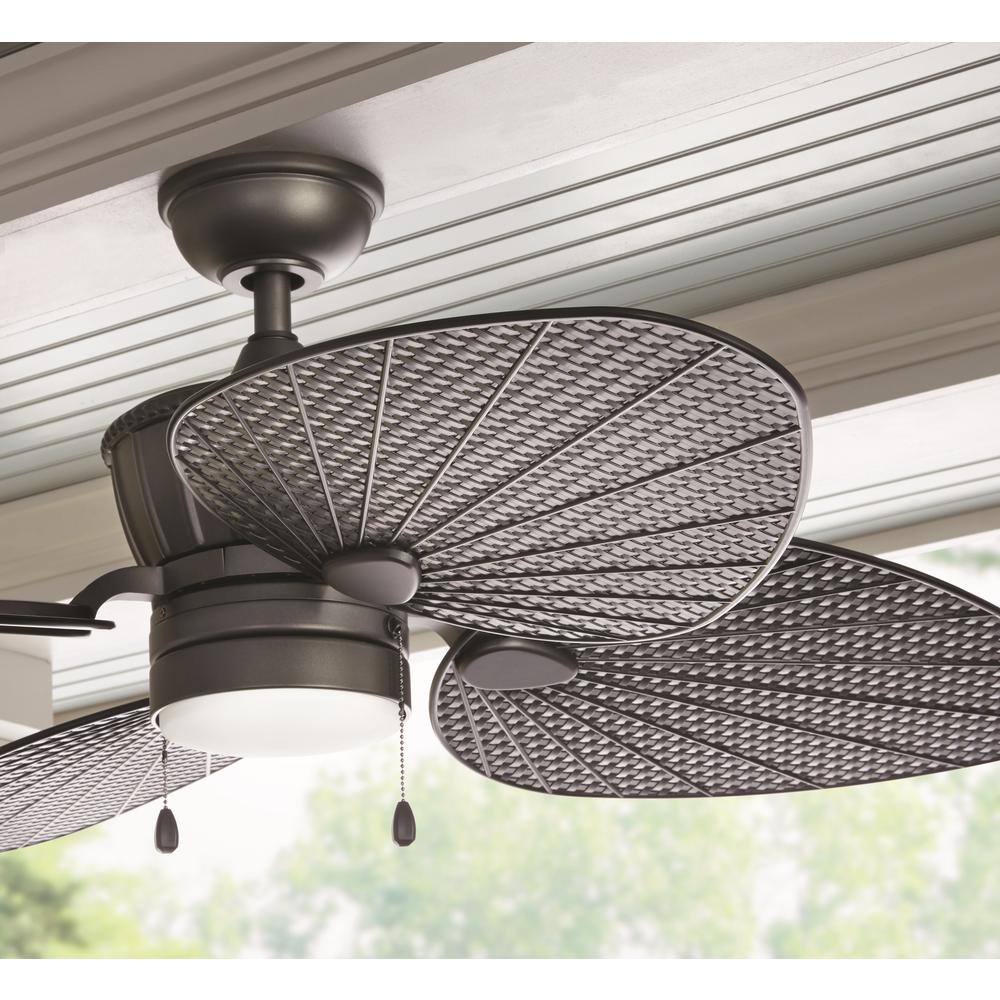 Home Decorators Collection Pompeo 52 in. Integrated LED IndoorOutdoor Natural Iron Ceiling Fan with Light Kit YG618-NI