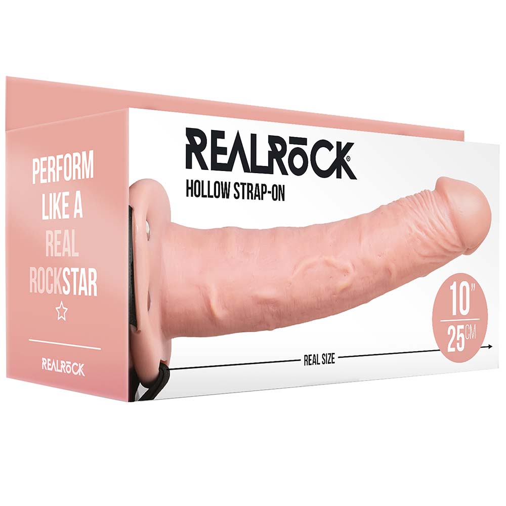 Real Rock Hollow 10 Inch Strap-On in White