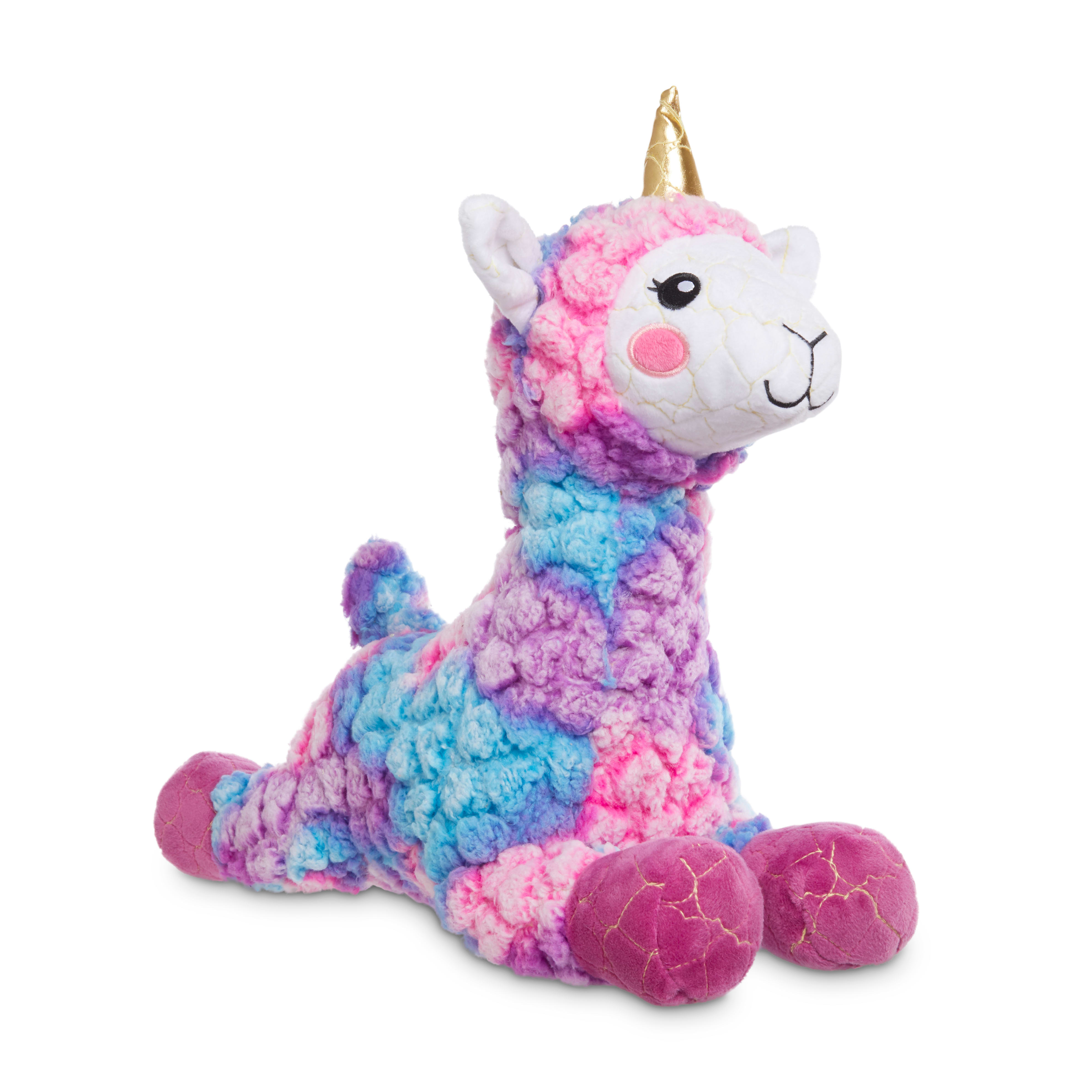 Leaps  Bounds Ruffest  Tuffest Llama-corn Tough Plush Dog Toy with Kevlar Stitching， Large