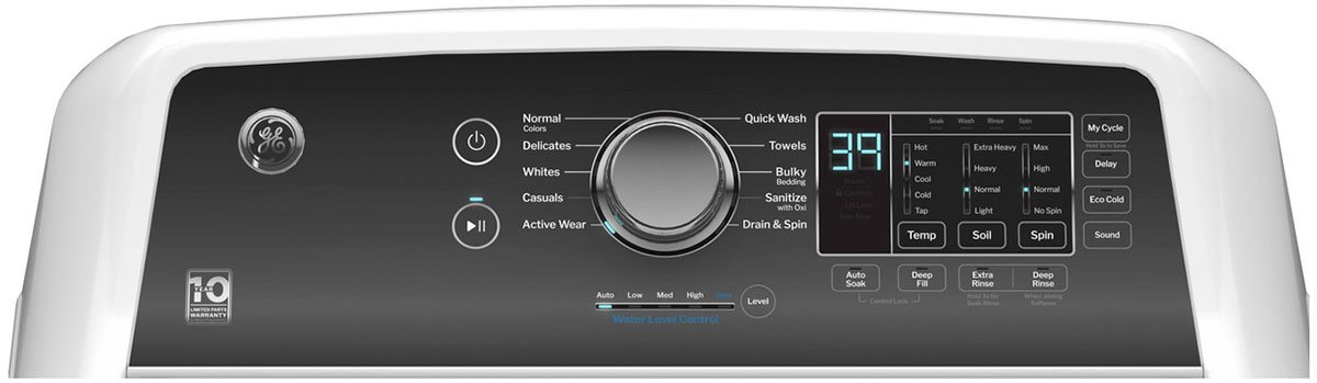 GE 4.5 Cu. Ft. Washer with Water Level Control in White