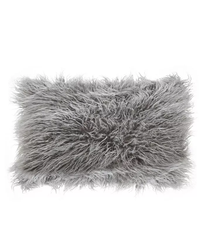 Saro Lifestyle Mongolian Faux Fur Decorative Pillow， 12