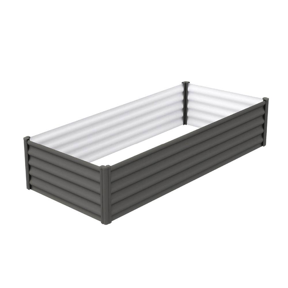 THE ORGANIC GARDEN CO. 78 in. L x 39.3 in. W x 16 in. H Woodland Gray Galvanized Metal Raised Garden Bed AB1301