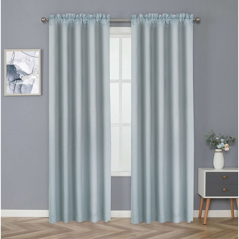 Kate Aurora Basic Drape Light Filtering Woven Jacquard Thermal Single Rod Pocket Window Curtain Panel