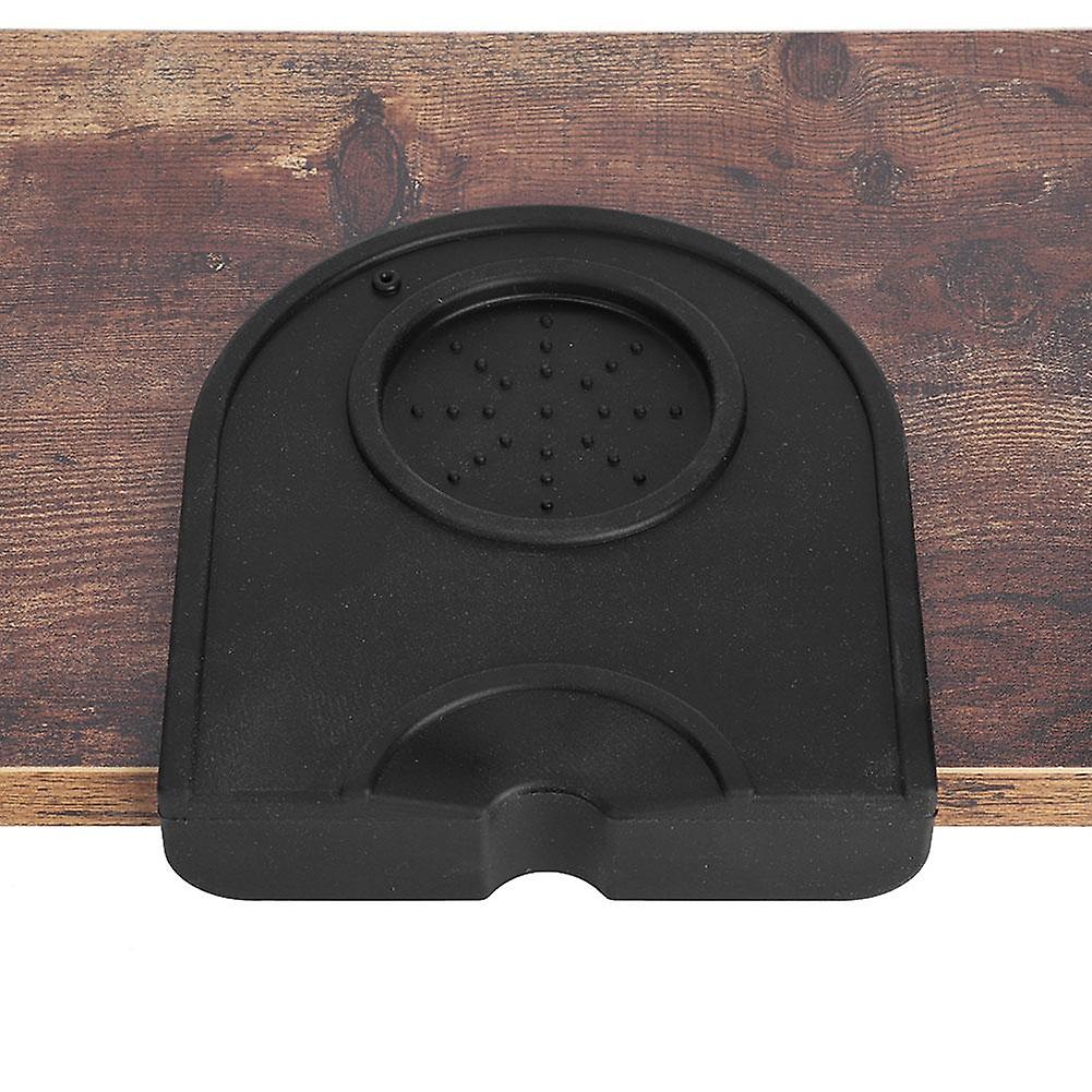 Black Multi-function Thicken Anti-skid Coffee Tamper Holder Silicone Pad Mat(black)