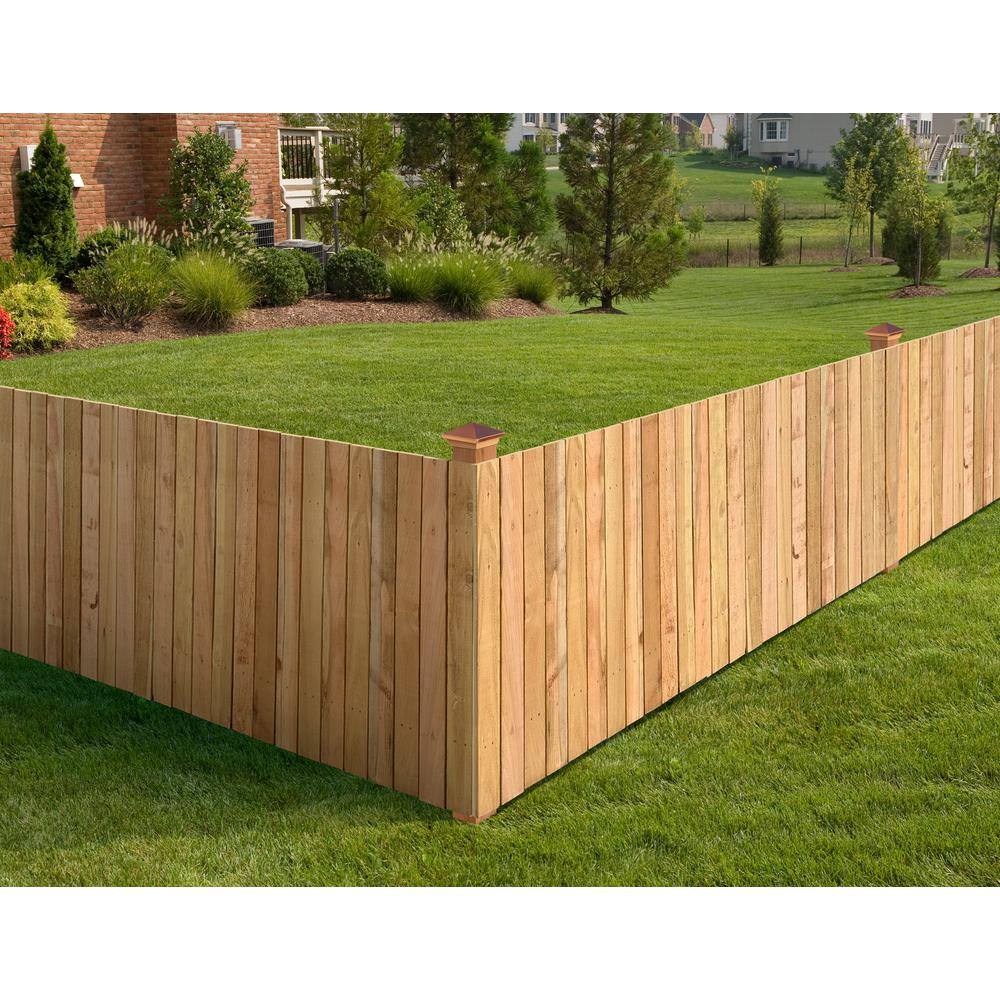 Outdoor Essentials 3-12 ft. x 8 ft. Western Red Cedar Privacy Flat Top Fence Panel Kit 241287