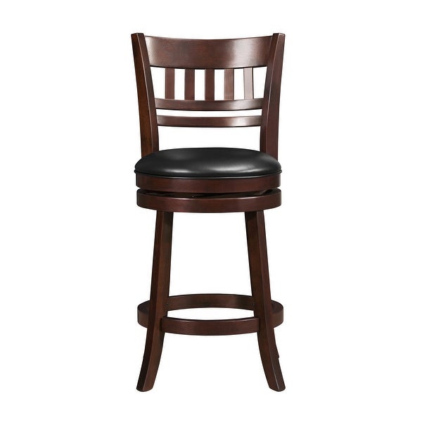 Odelia Lattice Back Swivel Barstool， Counter Height， Cherry